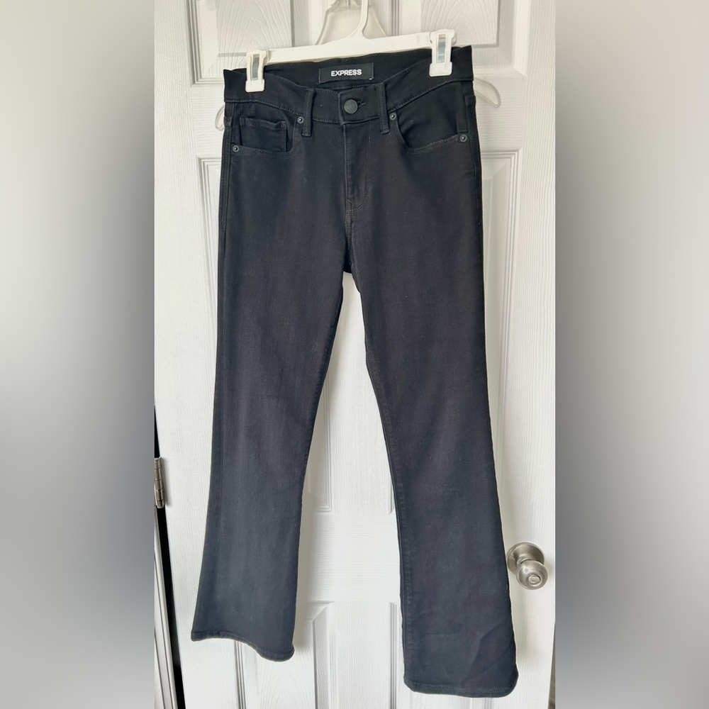 Express Women's Stretch Black Boot Cut Jeans Sz 2S